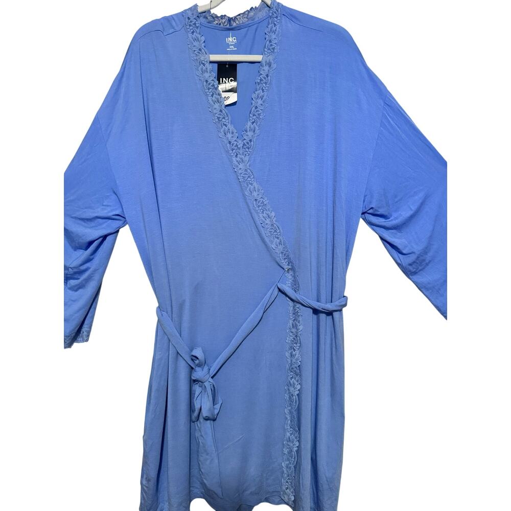 I.N.C. International Women's Lace Trim Short Robe Nightfall XXL 100200817MS NWT